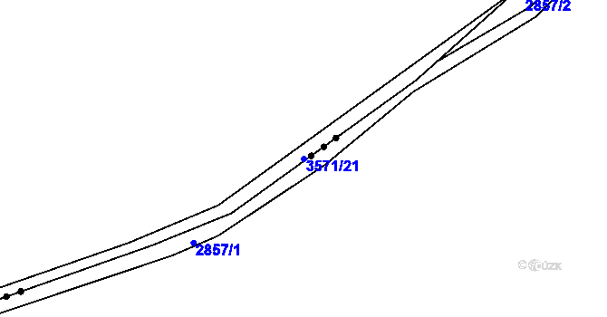 Parcela st. 3571/21 v KÚ Řevnice, Katastrální mapa