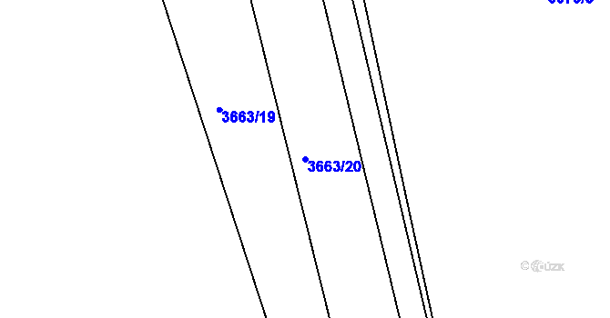 Parcela st. 3663/20 v KÚ Řevnice, Katastrální mapa