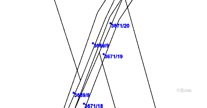 Parcela st. 3671/19 v KÚ Řevnice, Katastrální mapa