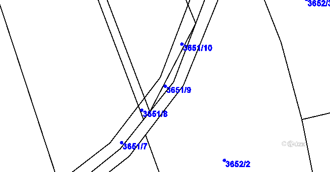 Parcela st. 3651/9 v KÚ Řevnice, Katastrální mapa