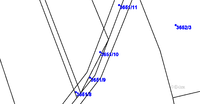 Parcela st. 3651/10 v KÚ Řevnice, Katastrální mapa
