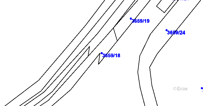 Parcela st. 3659/18 v KÚ Řevnice, Katastrální mapa