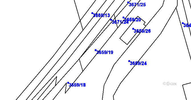Parcela st. 3659/19 v KÚ Řevnice, Katastrální mapa