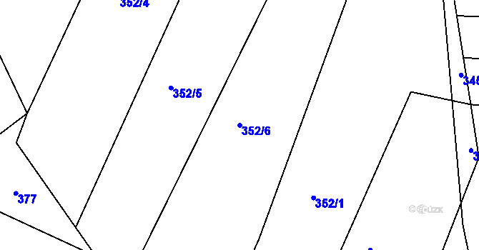 Parcela st. 352/6 v KÚ Řevnice, Katastrální mapa