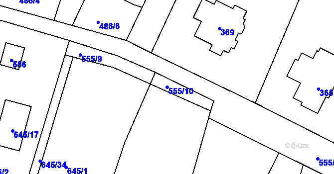 Parcela st. 555/10 v KÚ Řevnice, Katastrální mapa