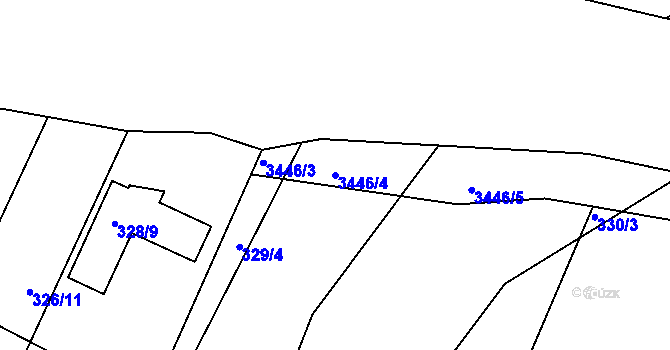 Parcela st. 3446/4 v KÚ Řevnice, Katastrální mapa