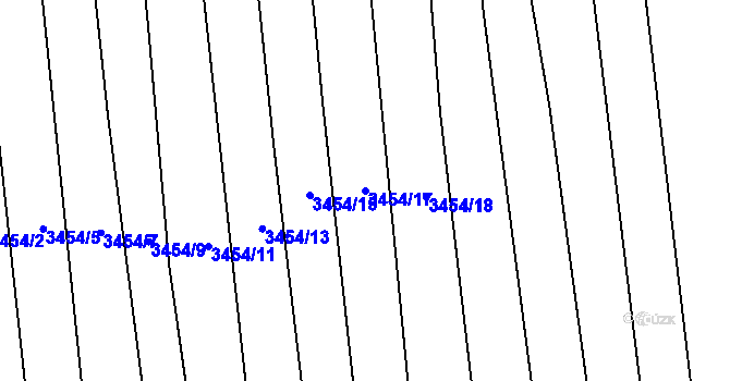 Parcela st. 3454/17 v KÚ Řevnice, Katastrální mapa