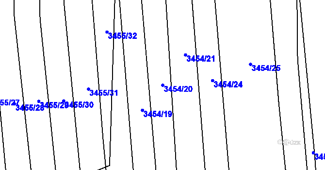 Parcela st. 3454/20 v KÚ Řevnice, Katastrální mapa