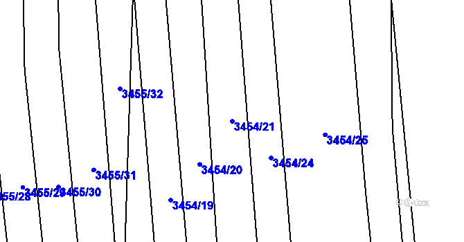 Parcela st. 3454/21 v KÚ Řevnice, Katastrální mapa