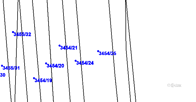 Parcela st. 3454/25 v KÚ Řevnice, Katastrální mapa
