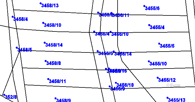 Parcela st. 3456/5 v KÚ Řevnice, Katastrální mapa