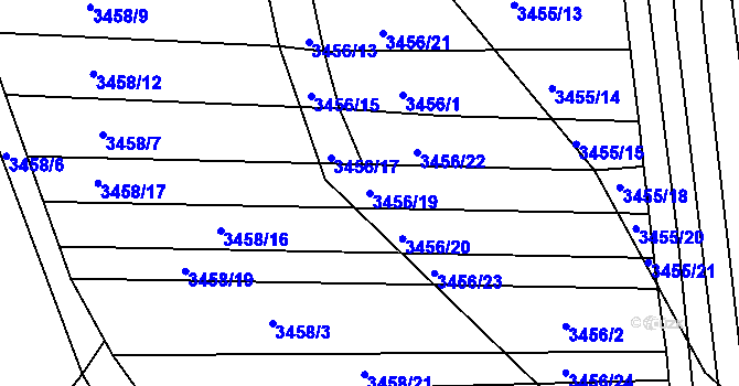 Parcela st. 3456/19 v KÚ Řevnice, Katastrální mapa
