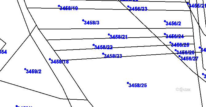Parcela st. 3458/23 v KÚ Řevnice, Katastrální mapa