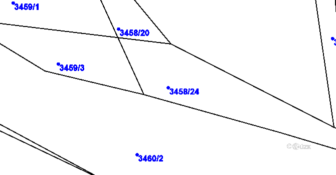 Parcela st. 3458/24 v KÚ Řevnice, Katastrální mapa