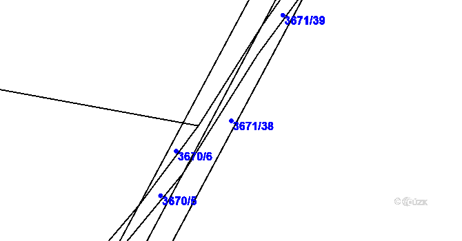 Parcela st. 3671/38 v KÚ Řevnice, Katastrální mapa