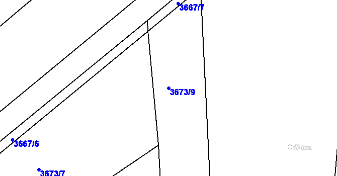 Parcela st. 3673/9 v KÚ Řevnice, Katastrální mapa