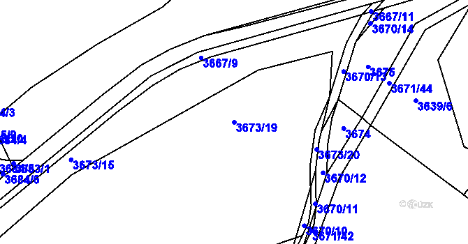 Parcela st. 3673/19 v KÚ Řevnice, Katastrální mapa