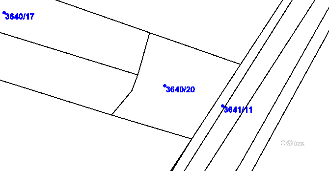 Parcela st. 3640/20 v KÚ Řevnice, Katastrální mapa