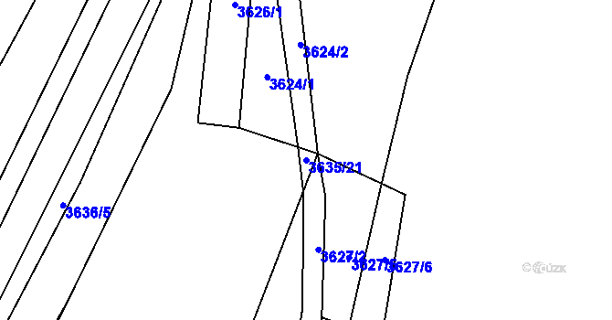 Parcela st. 3635/21 v KÚ Řevnice, Katastrální mapa