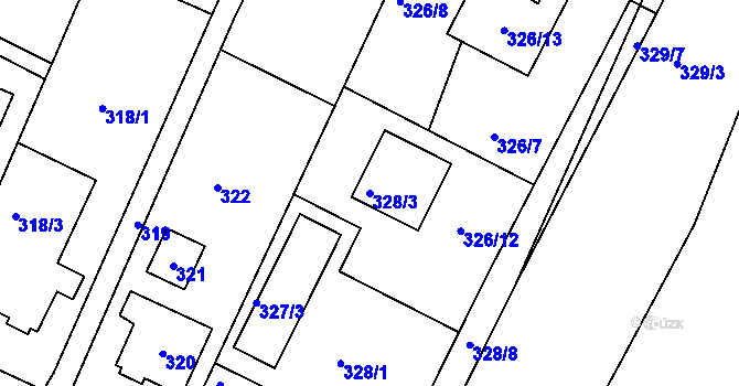 Parcela st. 328/3 v KÚ Řevnice, Katastrální mapa