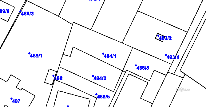 Parcela st. 484/1 v KÚ Řevnice, Katastrální mapa