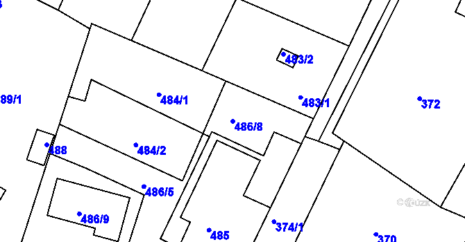 Parcela st. 486/8 v KÚ Řevnice, Katastrální mapa