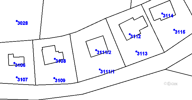 Parcela st. 3111/2 v KÚ Řevnice, Katastrální mapa
