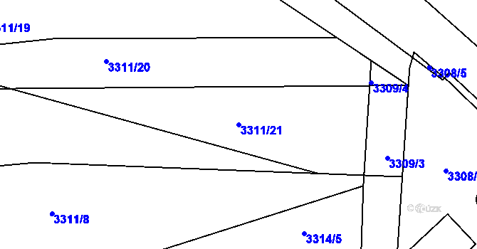 Parcela st. 3311/21 v KÚ Řevnice, Katastrální mapa