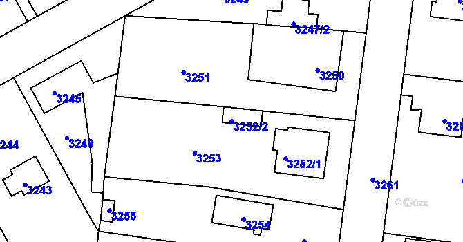 Parcela st. 3252/2 v KÚ Řevnice, Katastrální mapa
