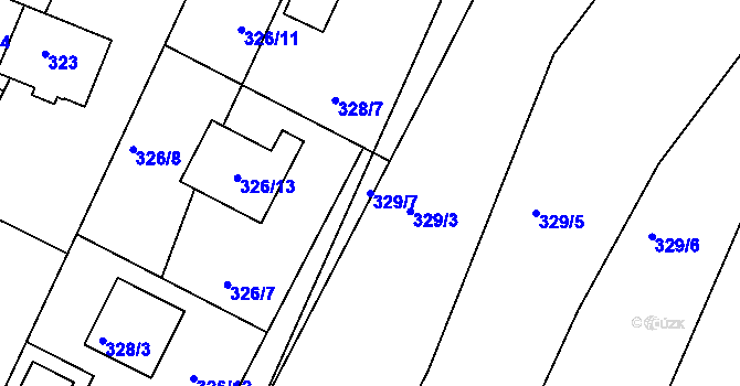Parcela st. 329/7 v KÚ Řevnice, Katastrální mapa