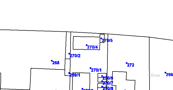 Parcela st. 270/4 v KÚ Řevnice, Katastrální mapa