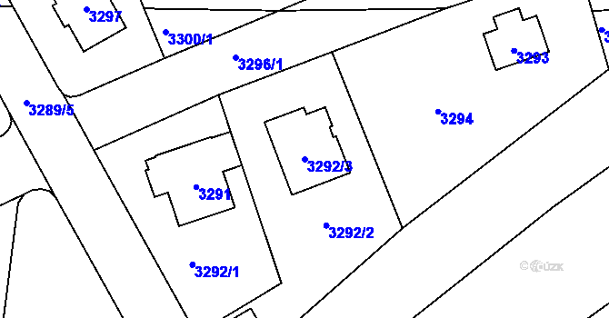 Parcela st. 3292/3 v KÚ Řevnice, Katastrální mapa
