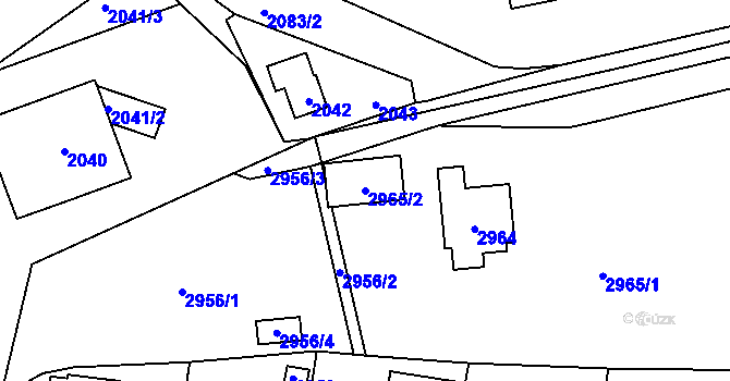 Parcela st. 2965/2 v KÚ Řevnice, Katastrální mapa