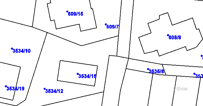 Parcela st. 3534/11 v KÚ Řevnice, Katastrální mapa