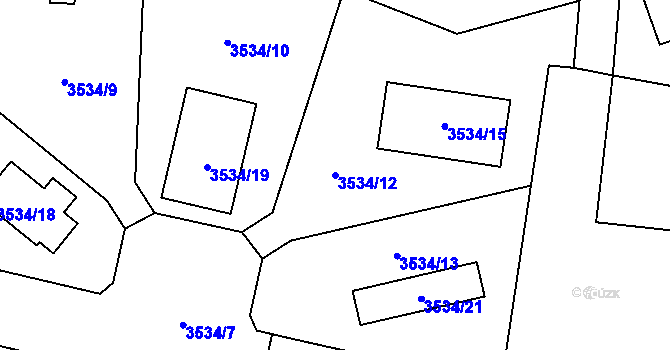 Parcela st. 3534/12 v KÚ Řevnice, Katastrální mapa