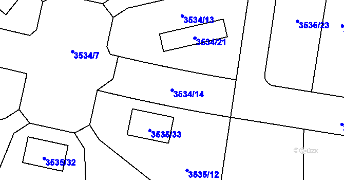 Parcela st. 3534/14 v KÚ Řevnice, Katastrální mapa