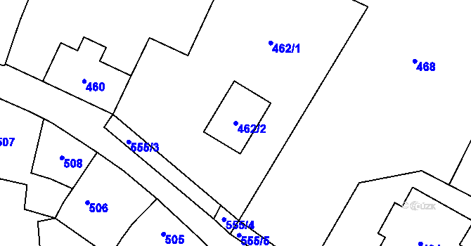 Parcela st. 462/2 v KÚ Řevnice, Katastrální mapa