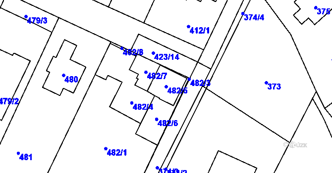 Parcela st. 482/5 v KÚ Řevnice, Katastrální mapa
