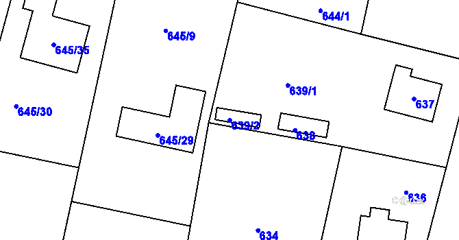 Parcela st. 639/2 v KÚ Řevnice, Katastrální mapa