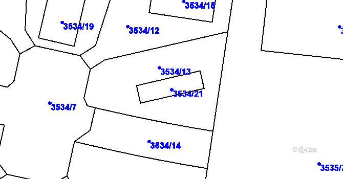 Parcela st. 3534/21 v KÚ Řevnice, Katastrální mapa