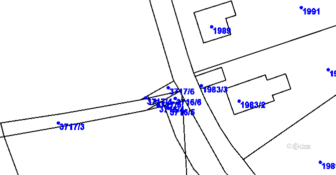 Parcela st. 3717/6 v KÚ Řevnice, Katastrální mapa