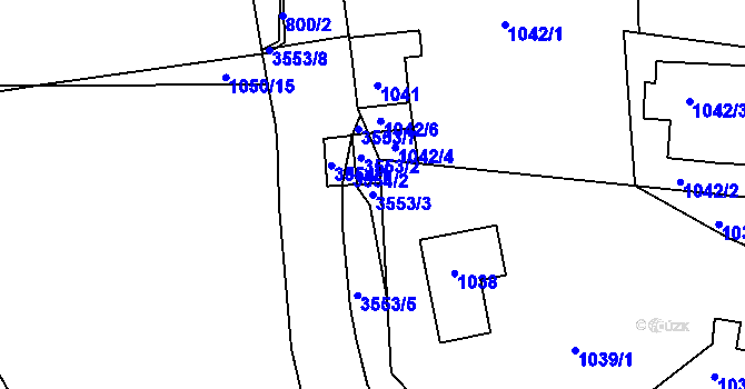 Parcela st. 3553/3 v KÚ Řevnice, Katastrální mapa