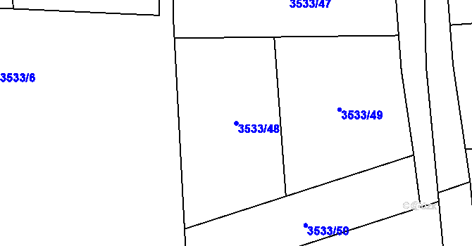 Parcela st. 3533/48 v KÚ Řevnice, Katastrální mapa