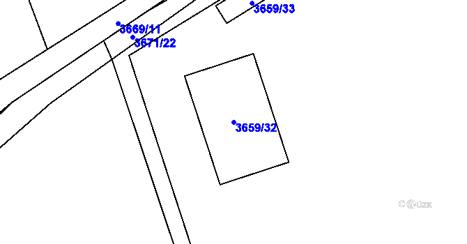 Parcela st. 3659/32 v KÚ Řevnice, Katastrální mapa