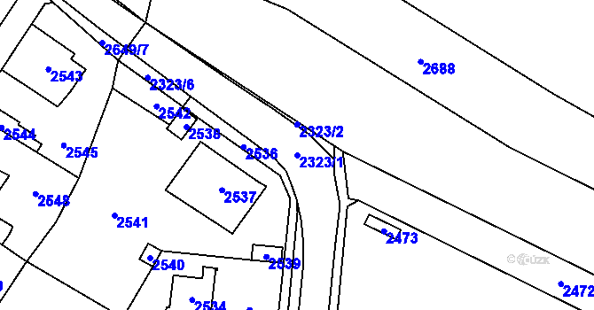 Parcela st. 2323/1 v KÚ Řevnice, Katastrální mapa