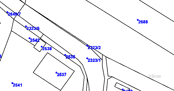 Parcela st. 2323/2 v KÚ Řevnice, Katastrální mapa