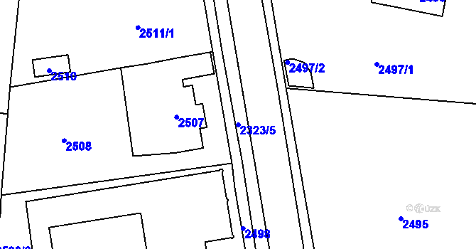 Parcela st. 2323/5 v KÚ Řevnice, Katastrální mapa
