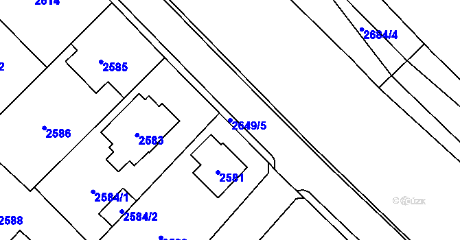 Parcela st. 2649/5 v KÚ Řevnice, Katastrální mapa