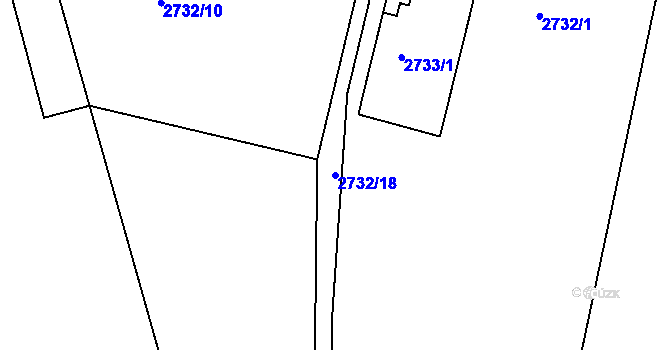 Parcela st. 2732/18 v KÚ Řevnice, Katastrální mapa