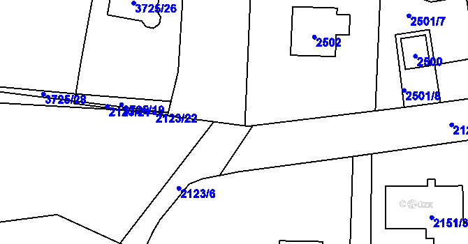 Parcela st. 2123/17 v KÚ Řevnice, Katastrální mapa